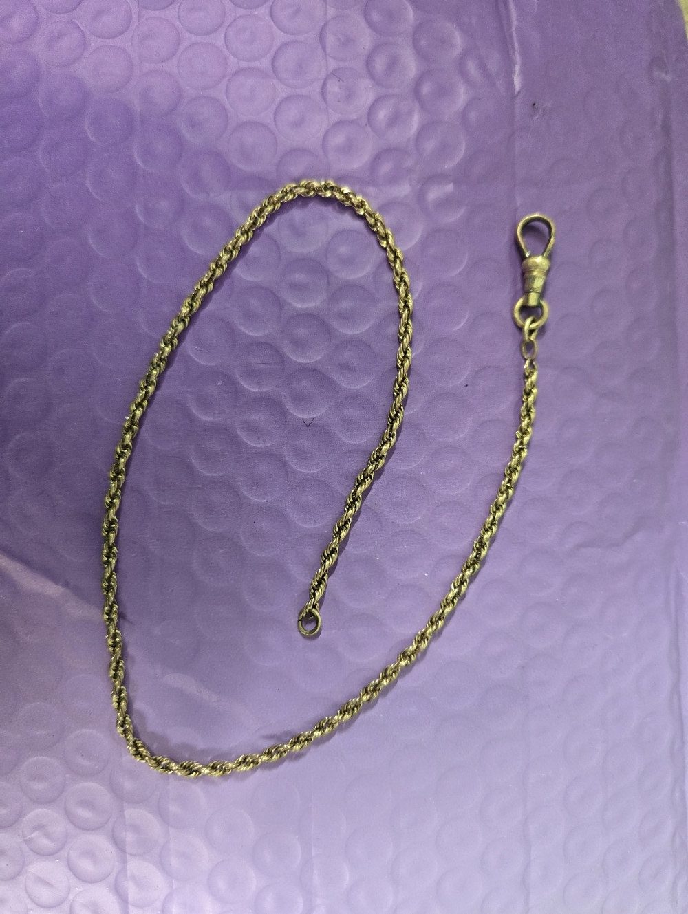 Vintage Gold Filled Rope Watch Chain Necklace - Elegant Women’s Jewelry